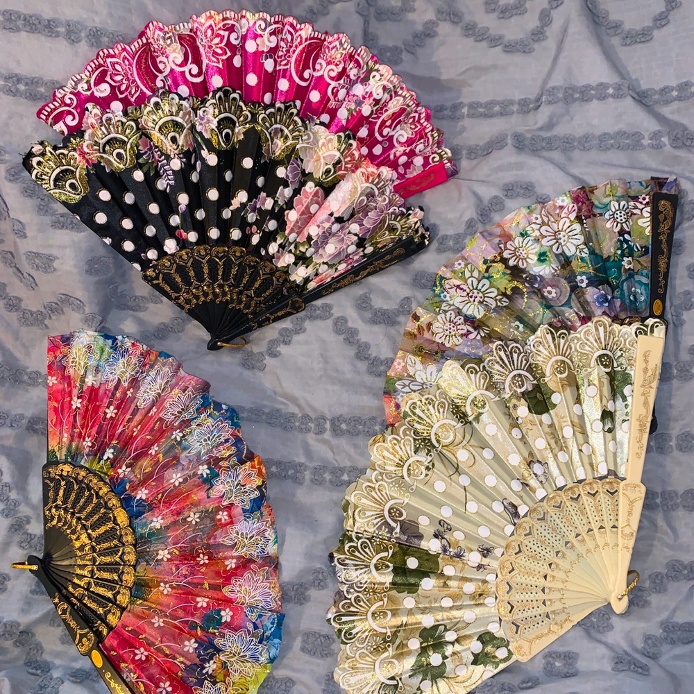 Hand held fans vintage imitation